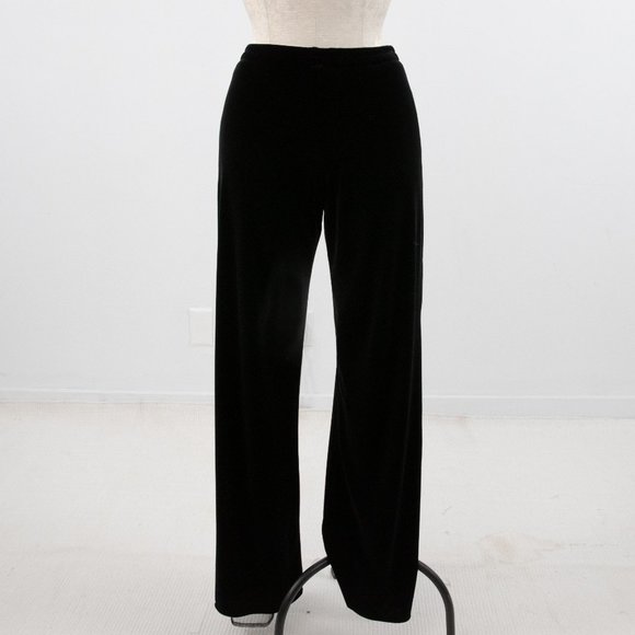 Vintage 90s M Velvet 2-Piece Set Pants Top Black - Picture 11 of 15
